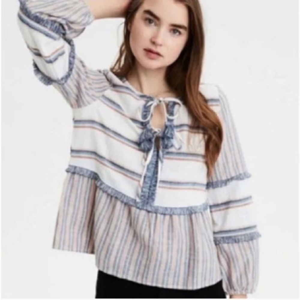 American Eagle Tiered, Tassel, Patchwork, Striped… - image 1